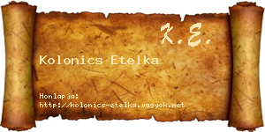 Kolonics Etelka névjegykártya