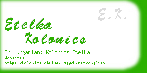 etelka kolonics business card